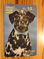 Prepaid Phonecard Switzerland, Teleline - Dog - Zwitserland