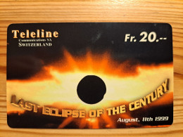 Prepaid Phonecard Switzerland, Teleline - Solar Eclipse - Zwitserland