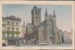 GENT      ST.NICOLAASKERK. TRAM   KLEUR                  2 SCANS - Gent