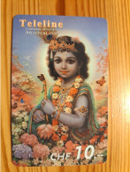 Prepaid Phonecard Switzerland, Teleline - Painting, Woman - Suisse