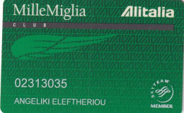 ITALY - Alitalia, Magnetic Member Card(brown Strip), Used - Airplanes