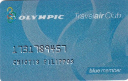 GREECE - Olympic Airways, Magnetic Member Card, Used - Vliegtuigen