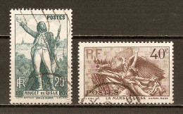1936 - Centenaire De La Mort De Claude Rouget De Lisle (1760-1836) N°314-15 - Usados