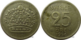 Suède - Royaume - Gustave VI Adolphe - 25 öre 1956 TS - TTB/XF45 - Mon4799 - Suède