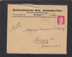 SCHREINEREI NIK. REISDORFFER, KAYL. BRIEF AN DIE "LEIPZIGER BIENEN ZEITUNG" IN LEIPZIG. - 1940-1944 Occupation Allemande