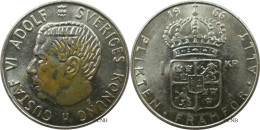 Suède - Royaume - Gustave VI Adolphe - 1 Krona 1966 U - SUP/AU58 - Mon5005 - Suède