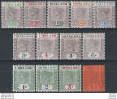 1896-97 Sierra Leone Vittoria 13v. MNH SG. N. 41/53 - Autres & Non Classés