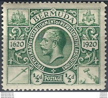 1921 Bermuda Giorgio V TRI 1/2 D. Green MNH SG N. 75w - Sonstige & Ohne Zuordnung