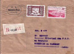 MONACO N° PA16/312 S/L.REC. DE MONACO VILLE/11.2.49 POUR FRANCE - Luchtpost