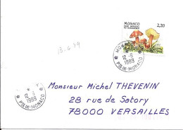 MONACO N° 1629 S/L. DE MONACO A/12.6.89  POUR FRANCE - Brieven En Documenten