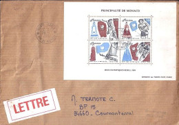 MONACO N° 1645/1648 S/L. DE MONTE CARLO/28.1.89  POUR FRANCE - Cartas & Documentos