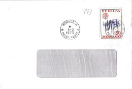 MONACO N° 883 S/L. DE MONACO A/6.2.73  POUR FRANCE - Lettres & Documents