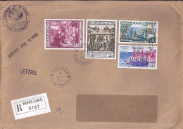 MONACO N° 935/938/939/944 S/DEVANT De L.REC. DE MONACO A/4.7.74  POUR FRANCE - Covers & Documents