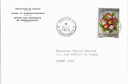 MONACO N° 898 S/L. DE MONACO A/27.7.73  POUR FRANCE - Covers & Documents