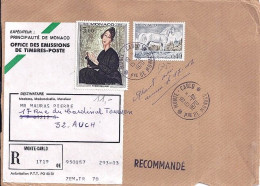 MONACO N° 843/834 S/DEVANT De L.REC. DE MONTE CARLO/15.12.70  POUR FRANCE - Cartas & Documentos