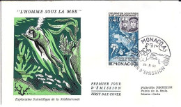 MONACO N° 805 S/L. DE MONACO A/25.2.68 - Lettres & Documents