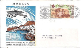 MONACO N° 823 S/L. DE MONTE CARLO/12.6.70  POUR FRANCE - Covers & Documents