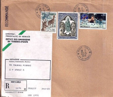 MONACO N° 818/830/812 S/DEVANT De L.REC. DE MONTE CARLO/22.5.70  POUR FRANCE - Covers & Documents