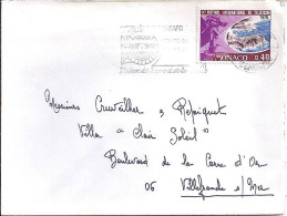MONACO N° 807 S/L. DE MONTE CARLO/1970  POUR FRANCE - Brieven En Documenten