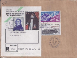 MONACO N° 766/771/759/755 S/DEVANT De L.REC.DE MONTE CARLO/21.12.68  POUR FRANCE - Cartas & Documentos