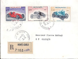 MONACO N° 711/720/721 S/L.REC.DE MONTE CARLO/8.11.69  POUR FRANCE - Cartas & Documentos
