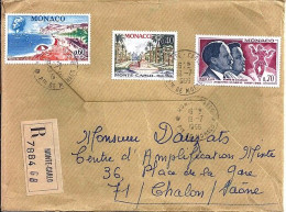 MONACO N° 694/695/693 S/L.REC.DE MONTE CARLO/19.7.66  POUR FRANCE - Brieven En Documenten