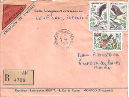 MONACO N° 590/589/581 S/L.REC. DE MONACO CONDAMINE/7.1.63  POUR FRANCE - Cartas & Documentos
