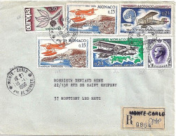 MONACO N° 643x2/644/645/775/545 S/L.REC.DE MONTE CARLO/10.1.66  POUR FRANCE - Lettres & Documents
