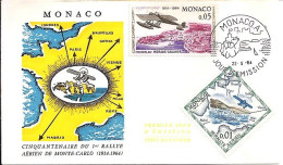 MONACO N° 637/641 S/L. DE MONACO A/22.5.64  POUR FRANCE - Cartas & Documentos