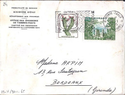 MONACO N° 543/538 S/L. DE MONTE CARLO/5.1.65  POUR FRANCE - Lettres & Documents