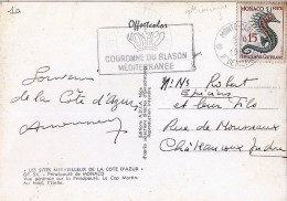 MONACO N° 540 S/CP. DE MONTE CARLO/3.8.61  POUR FRANCE - Storia Postale