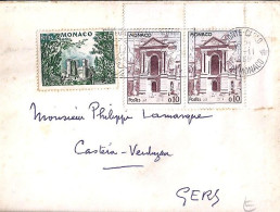 MONACO N° 538/539x2 S/L. DE MONTE CARLO/20.11.60  POUR FRANCE - Cartas & Documentos