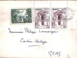 MONACO N° 538/539x2 S/L. DE MONTE CARLO/20.11.60  POUR FRANCE - Covers & Documents