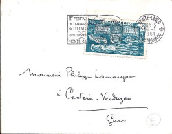 MONACO N° 530 S/L. DE MONTE CARLO/6.1.61  POUR FRANCE - Lettres & Documents