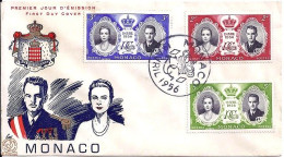 MONACO N° 474/475/476 S/L. DE MONACO/19.4.56   - Cartas & Documentos