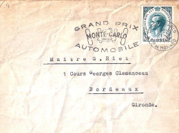 MONACO N° 425A S/L. DE MONTE CARLO/1958  POUR FRANCE - Storia Postale