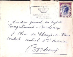 MONACO N° 424 S/L. DE MONTE CARLO/1954  POUR  FRANCE - Covers & Documents