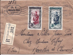 MONACO N° 341/PA49 S/L.REC. DE MONACO VILLE/20.4.50 POUR FRANCE - Cartas & Documentos