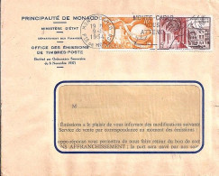 MONACO N° 332A/383S/L. DE MONTE CARLO/9.1.54  POUR  FRANCE - Lettres & Documents