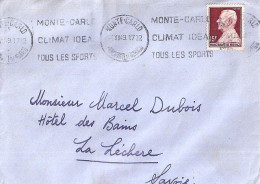 MONACO N° 305B S/L. DE MONTE CARLO/1949  POUR  FRANCE - Lettres & Documents