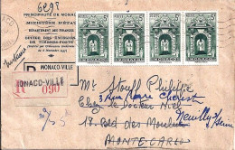 MONACO N° 260 X 4 S/L.REC.  DE MONTE CARLO/20.3.48  POUR  FRANCE - Lettres & Documents