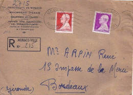 MONACO N° 282/283 S/L.REC. DE MONACO/11.7.46  POUR  FRANCE - Lettres & Documents