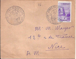 MONACO N° 259 S/L. DE MONTE CARLO/JUBILE DU SOUVERAIN/26.6.47  POUR FRANCE   - Storia Postale