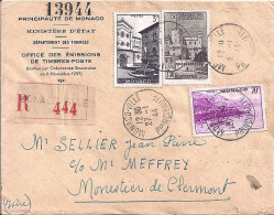 MONACO N° 175B/177A/258 S/L.REC. DE MONACO VILLE/27.1.44 POUR FRANCE - Covers & Documents