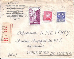 MONACO N° 158/178/231 S/L.REC. DE MONACO/9.12.42 POUR FRANCE - Covers & Documents