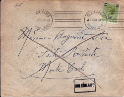 MONACO N° 105 S/L. DE MONTE CARLO/1929-30  - Lettres & Documents