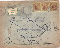 MONACO N° 87x3 S/L. DE MONTE CARLO/27.3.30 POUR HONGRIE + RETOUR - Briefe U. Dokumente