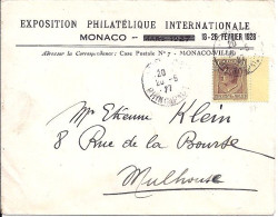 MONACO N° 87 S/L. DE MONTE CARLO/20.5.27 POUR FRANCE + ENTETE - Cartas & Documentos