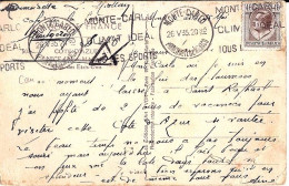 MONACO N° 83 S/CP. DE MONTE CARLO/26.5.35 POUR FRANCE - Cartas & Documentos