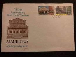 LETTRE TP PORT LOUIS THEATRE 10c + R1 OBL.26 JU 72 PORT LOUIS - Mauritius (1968-...)